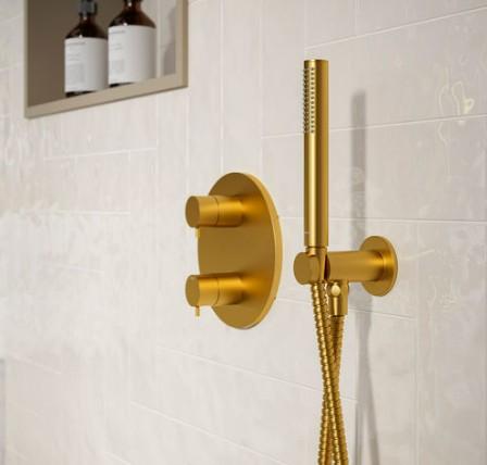 Damixa Silhouet komplet brusesystem til indbygning - Børstet messing Damixa Silhouet komplet brusesystem til indbygning - Børstet messing