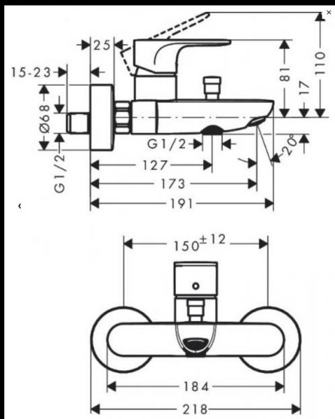 Hansgrohe Rebris S komplet kararmatur - Mat sort Hansgrohe Rebris S komplet kararmatur - Mat sort