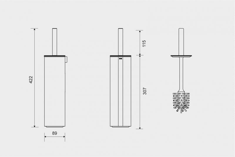 Unidrain ReFrame toiletb&oslash;rste til gulv - Messing