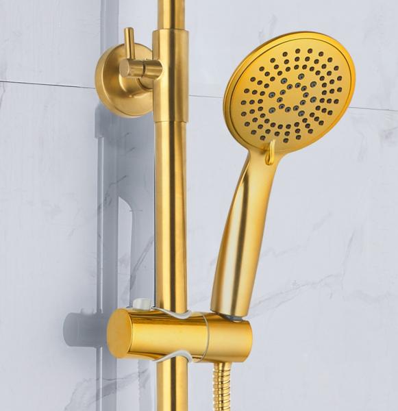 Nortiq komplet brusesystem Ø22 - Børstet messing Nortiq komplet brusesystem Ø22 - Børstet messing