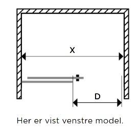 Str&oslash;mberg Slide 22 skyded&oslash;r nichel&oslash;sning 1000 mm - Krom