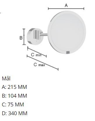 Smedbo Outline kosmetikspejl til væg m/LED lys, sensor og 7 x forstørrelse - Krom Smedbo Outline kosmetikspejl til væg m/LED lys, sensor og 7 x forstørrelse - Krom