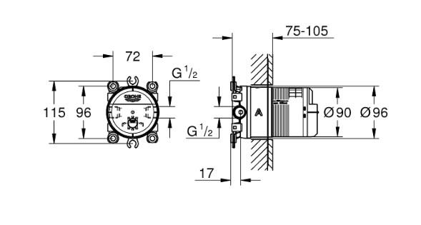Grohe SmartControl komplet brusesystem med SmartActive hovedbruser til indbygning - Poleret Cool Sunrise Grohe SmartControl komplet brusesystem med SmartActive hovedbruser til indbygning - Poleret Cool Sunrise