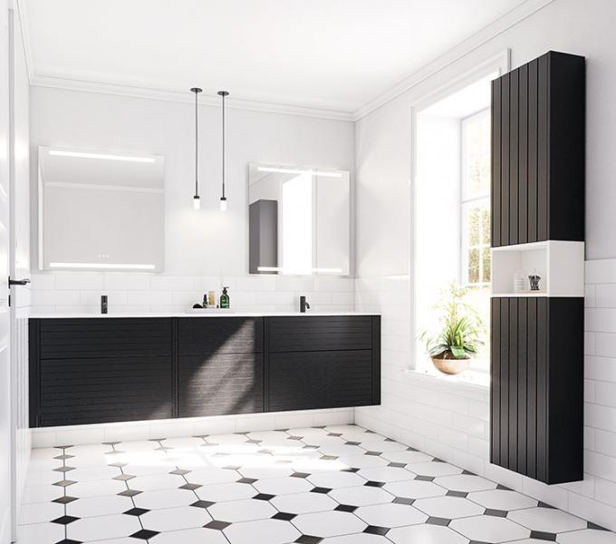 Dansani Luna &aring;ben hylde 40 x 19 cm - Hvid mat