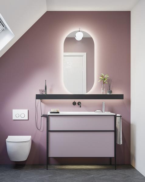 Dansani Illumi hylde 80 cm m/elstik, USB stik, tr&aring;dl&oslash;s lysstyring - Mat sort