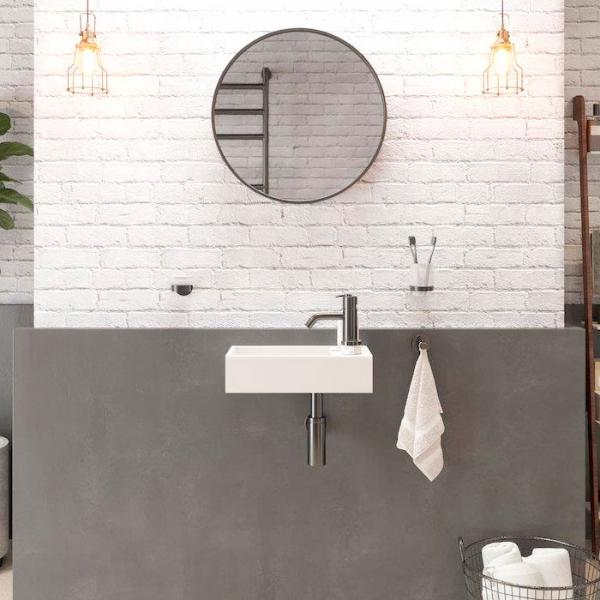 Ideavit Solidcube 40 håndvask t/væg - Vendbar - Uden overløb - 1 hanehul Ideavit Solidcube 40 håndvask t/væg - Vendbar - Uden overløb - 1 hanehul