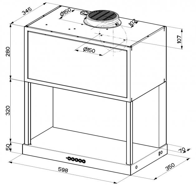 Eico Modular F60 BK Matt emh&aelig;tte til v&aelig;gmontering - Sort