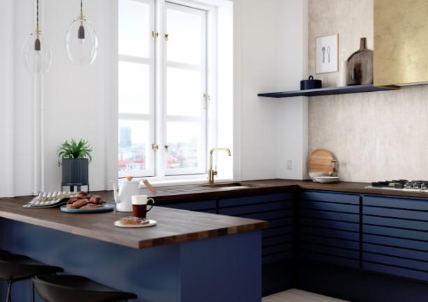 Damixa Silhouet k&oslash;kkenarmatur - Poleret messing