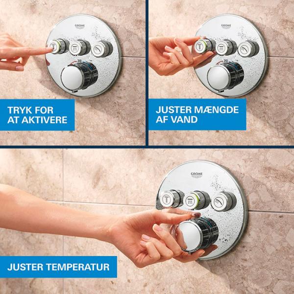 Grohe Precision SmartControl 310 komplet brusesystem til indbygning Grohe Precision SmartControl 310 komplet brusesystem til indbygning