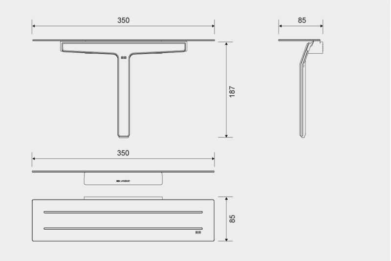 Unidrain ReFrame s&aelig;behylde med bruseskraber - B&oslash;rstet st&aring;l