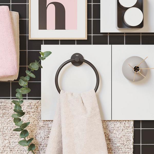 Grohe Start håndklædering - Mat sort Grohe Start håndklædering - Mat sort