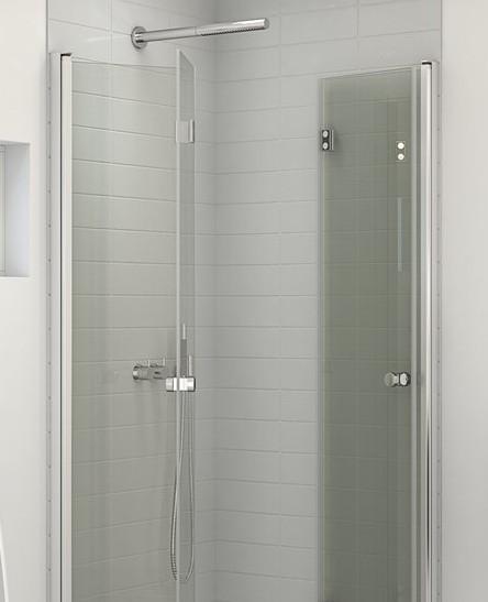 Dansani Match B+B bruseniche m/foldedøre - 80x80 cm - Klar glas/mat krom Dansani Match B+B bruseniche m/foldedøre - 80x80 cm - Klar glas/mat krom