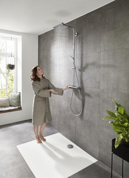 hansgrohe Crometta E 240 Showerpipe m/Ecosmart 1jet - Krom