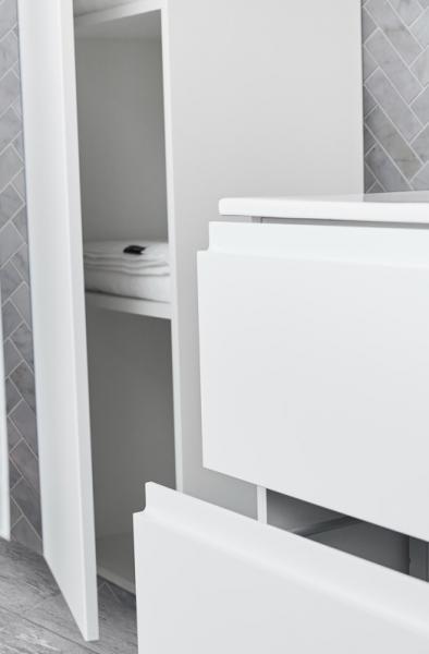 Cass&oslash;e Front 60 m&oslash;belpakke m/skuffer og vask - Mat hvid