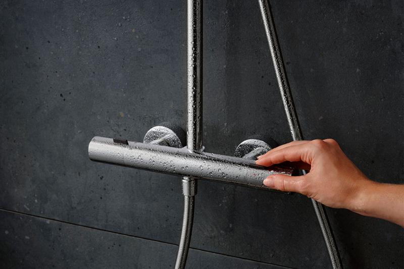 hansgrohe Pulsify S Puro 1jet & Tecturis komplet pakke til badev&aelig;relset - Krom