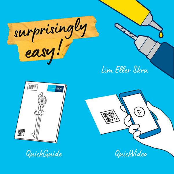 Grohe Vitalio Comfort 110 bruses&aelig;t 2 sprays 900 mm