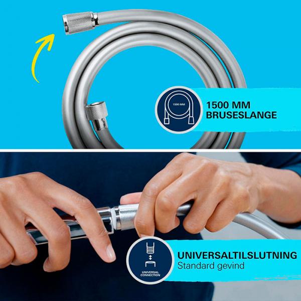 Grohe Vitalio Comfort 110 h&aring;ndbruser 2 sprays inkl. bruseslange