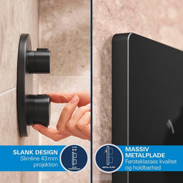 Grohe Precision Thermostat indbygningsbrusesystem - Mat sort Grohe Precision Thermostat indbygningsbrusesystem - Mat sort